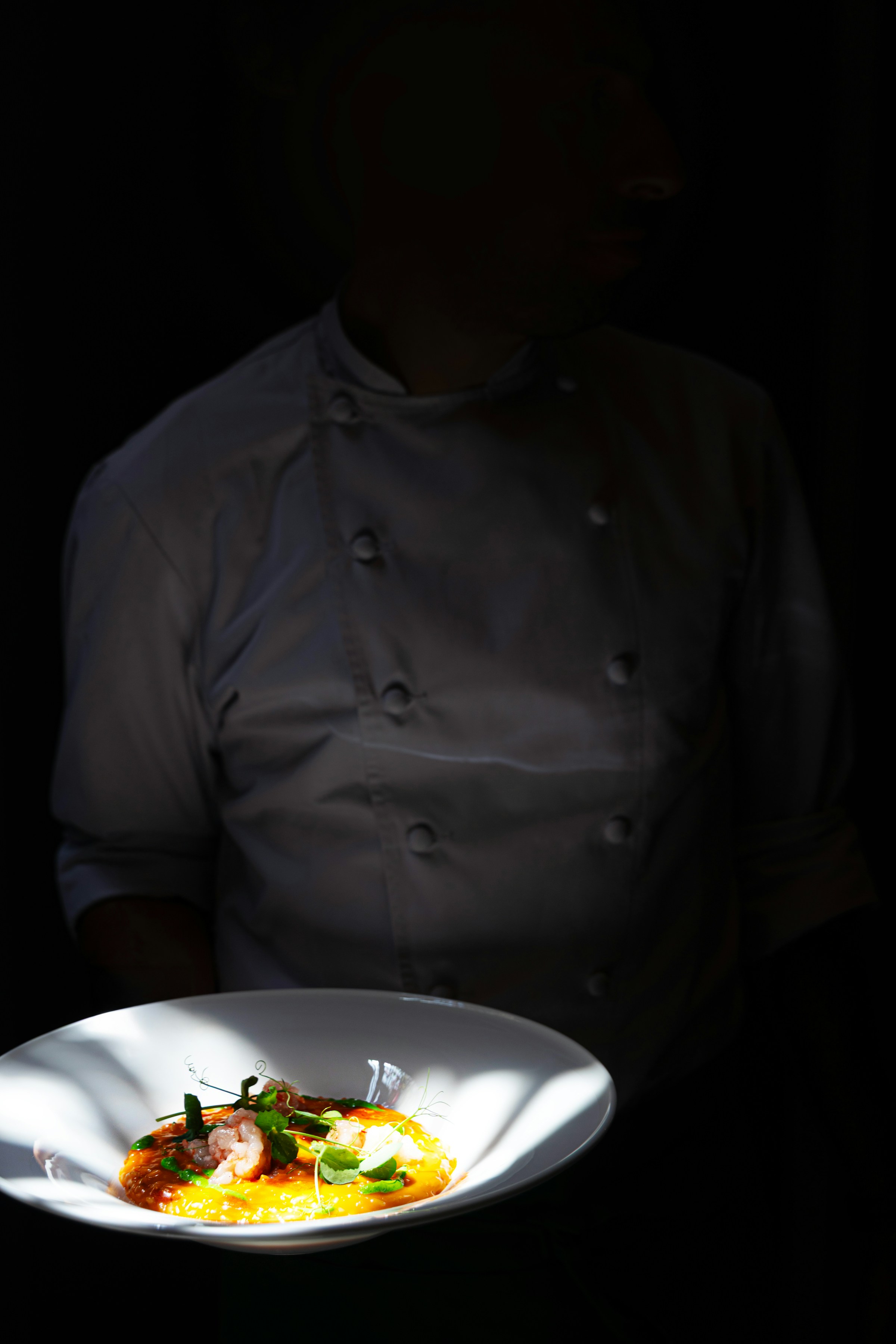 Fine dining dish being presented